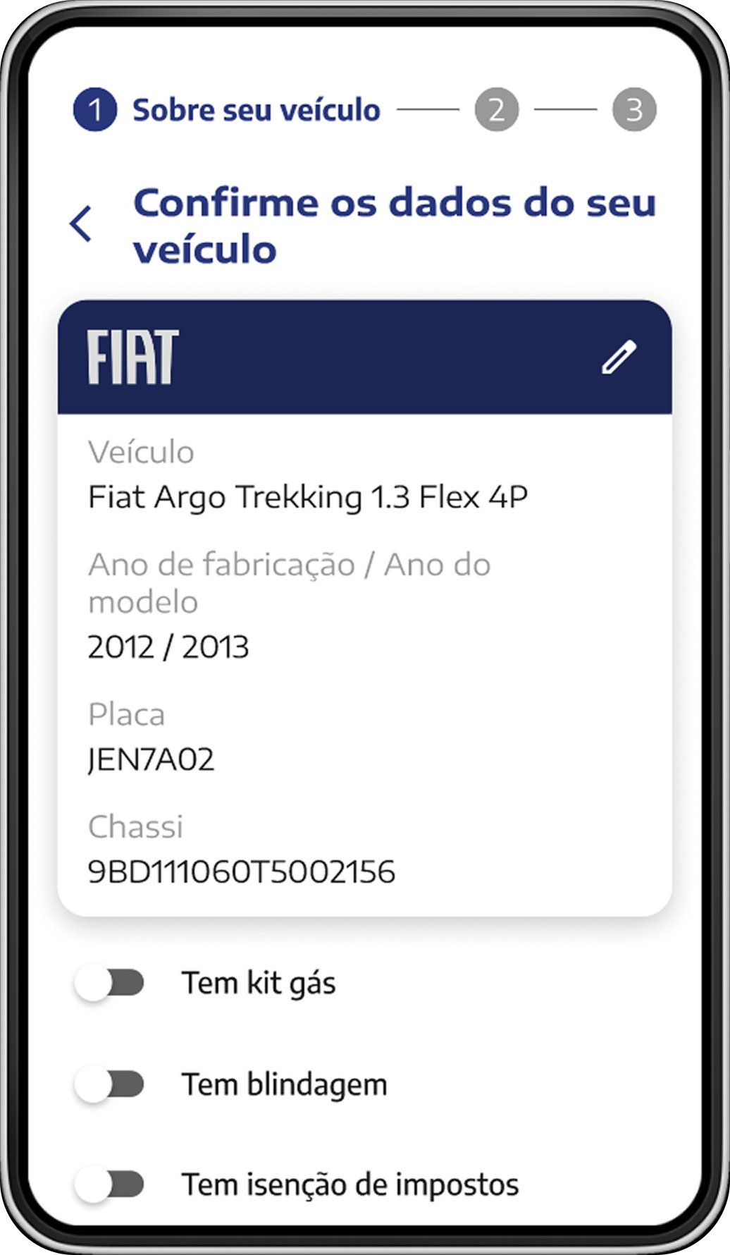 Versão mobile da plataforma